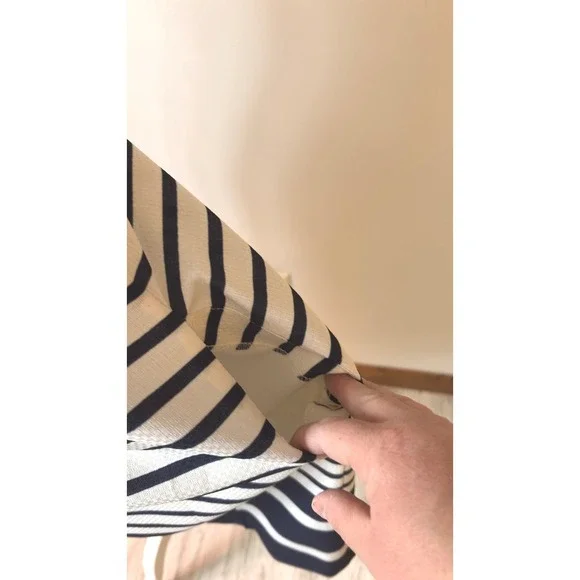 NWT Liz Claiborne Striped Sheath Dress Navy White Sleeveless SZ 10 - Picture 4 of 11